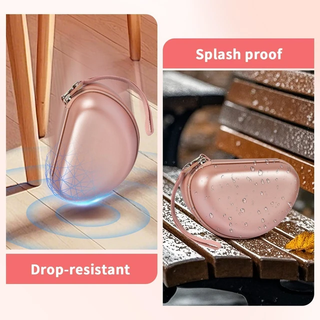Alt view image 6 of 7 - Hard Travel Headphone Case for Beats Solo 4, Solo 3, Studio Pro | Mesh Pocket, Detachable Wrist Strap, Fits Folded Headphones up to 6.8 x 4.3 x 2.75 In, Rose Gold, Bag Only