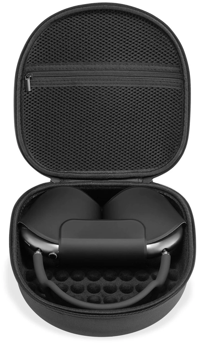 Main image of Case for Apple Airpods Max 2/ Airpods Max Headphones, Travel Portable Headphone Hard Case Cover Bag, Mesh Pouch with Zipper for Charger and Accessories (Black)