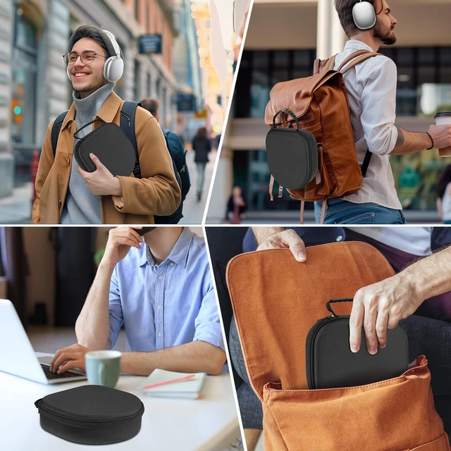 Alt view image 7 of 7 - Case for Apple Airpods Max 2/ Airpods Max Headphones, Travel Portable Headphone Hard Case Cover Bag, Mesh Pouch with Zipper for Charger and Accessories (Black)