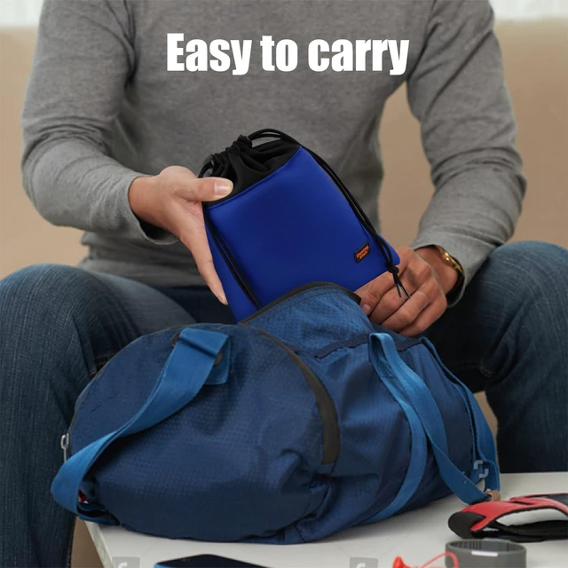 Alt view image 6 of 7 - Lightweight Headphone Storage Bag, Portable Headset Carrying Pouch Headphone Case Bag Soft Travel Pouch for Over-Ear Headphones/Gaming Headsets/Neckband Earbuds (Large Blue)