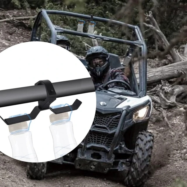 Alt view image 2 of 7 - UTV Headset Hanger with Bar Mount 1.75"- 2" Roll Cage Rugged Machined Headset Helemt Goggle Accessory Dual Hook Hanger Holder