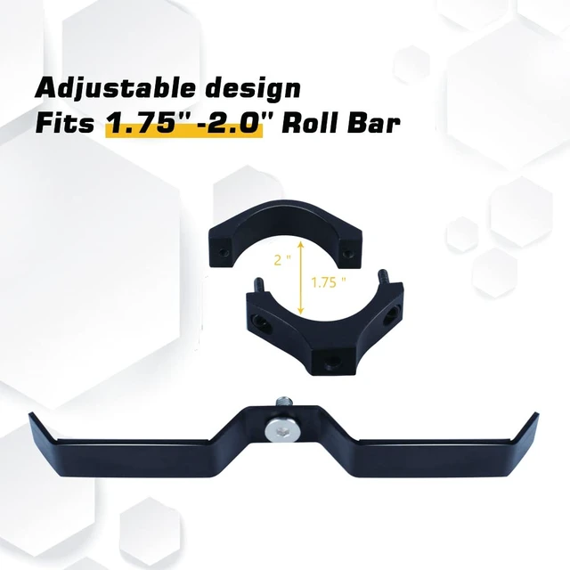 Alt view image 6 of 7 - UTV Headset Hanger with Bar Mount 1.75"- 2" Roll Cage Rugged Machined Headset Helemt Goggle Accessory Dual Hook Hanger Holder