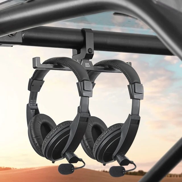 Alt view image 2 of 7 - Aluminum Dual UTV Headset Helmet Hanger Fits 1.5"-2" Roll Bar | UTV Roll Cage Mount Compatible with Can-Am X3, Polaris RZR Ranger, Teryx, Rhino Wolverine UTV Accessories
