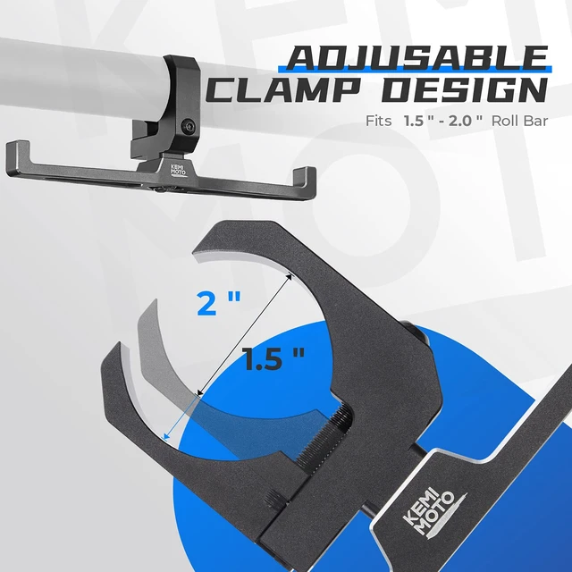 Alt view image 4 of 7 - Aluminum Dual UTV Headset Helmet Hanger Fits 1.5"-2" Roll Bar | UTV Roll Cage Mount Compatible with Can-Am X3, Polaris RZR Ranger, Teryx, Rhino Wolverine UTV Accessories