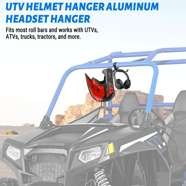 Alt view image 2 of 7 - AL4X4 UTV Helmet Hanger Aluminum Headset Hanger Fits 1.75"-2" Roll Cage | UTV Hanger for Headset Helmet Goggle Gloves, Compatible with Polaris RZR Can