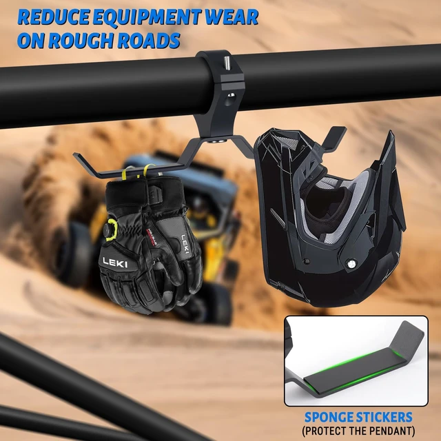 Alt view image 3 of 7 - AL4X4 UTV Helmet Hanger Aluminum Headset Hanger Fits 1.75"-2" Roll Cage | UTV Hanger for Headset Helmet Goggle Gloves, Compatible with Polaris RZR Can