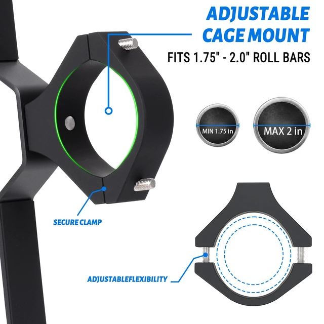 Alt view image 5 of 7 - AL4X4 UTV Helmet Hanger Aluminum Headset Hanger Fits 1.75"-2" Roll Cage | UTV Hanger for Headset Helmet Goggle Gloves, Compatible with Polaris RZR Can