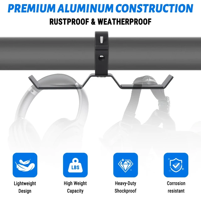 Alt view image 7 of 7 - AL4X4 UTV Helmet Hanger Aluminum Headset Hanger Fits 1.75"-2" Roll Cage | UTV Hanger for Headset Helmet Goggle Gloves, Compatible with Polaris RZR Can
