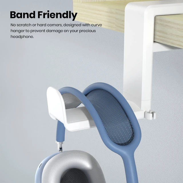 Alt view image 5 of 7 - Rotating Headphone Stand,Adjustable Clamp-on Headset Holder Hanger | 360 Degree Swivel,Headset Hook Under Desk,No Residue,Cable Organizer,Soft Rubber Pads,Keep Headphones Secure&Desk Tidy,Black