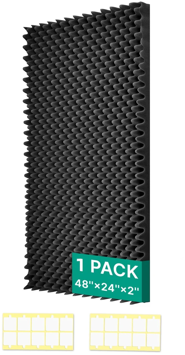 Main image of soundproof Foam Panels for Walls, Foam Acoustic Panels 48"×24"×2" Sound deadening High Density Quick Recovery Sound Sound deadening Noise Reduction Echo Control for Home Studio Recording Room Office