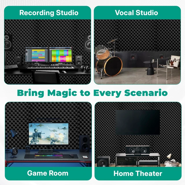 Alt view image 5 of 7 - soundproof Foam Panels for Walls, Foam Acoustic Panels 48"×24"×2" Sound deadening High Density Quick Recovery Sound Sound deadening Noise Reduction Echo Control for Home Studio Recording Room Office