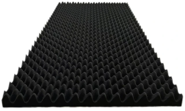 Main image of 1 Pack Egg Crate Foam Sound Proof Foam Panels for Walls,48''X24''X2'' inch Acoustic Panels, high-Density Fireproof soundproof Wall Panels, Professional Acoustic Treatment (Black)