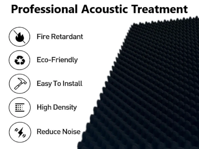 Alt view image 4 of 6 - 1 Pack Egg Crate Foam Sound Proof Foam Panels for Walls,48''X24''X2'' inch Acoustic Panels, high-Density Fireproof soundproof Wall Panels, Professional Acoustic Treatment (Black)