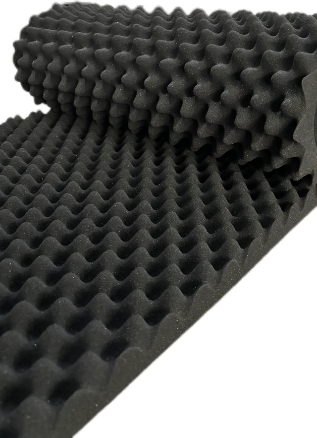 Alt view image 2 of 6 - 1 Pack Egg Crate Foam Sound Proof Foam Panels for Walls,48''X24''X2'' inch Acoustic Panels, high-Density Fireproof soundproof Wall Panels, Professional Acoustic Treatment (Black)