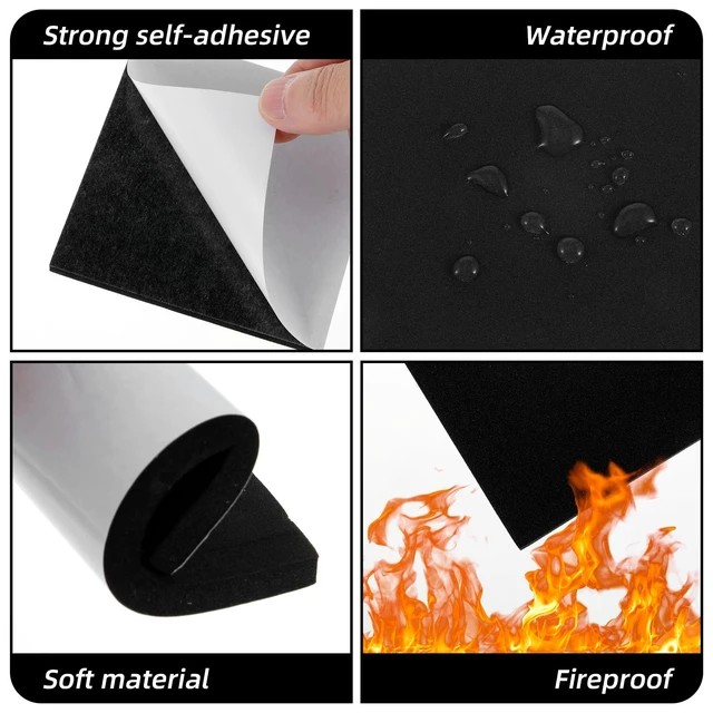 Alt view image 6 of 7 - 8Pcs Adhesive Foam Padding Sheets with Adhesive Backing - Closed Cell Neoprene Foam Sheet, Self Stick Insulation Anti Vibration Pads, Non-Slip Insulation Pads Vibration, 4" x 4" Neoprene Rubber Sheets