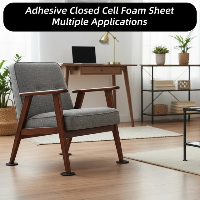 Alt view image 7 of 7 - 8Pcs Adhesive Foam Padding Sheets with Adhesive Backing - Closed Cell Neoprene Foam Sheet, Self Stick Insulation Anti Vibration Pads, Non-Slip Insulation Pads Vibration, 4" x 4" Neoprene Rubber Sheets