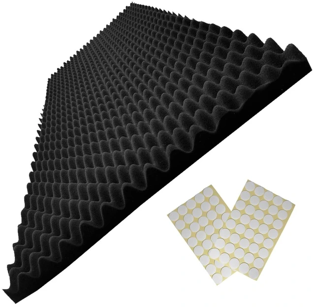 Main image of 48"X 24"X 2" Egg Crate Foam Panel, Black Sound Proof Foam Panels, Acoustic Foam, Noise Cancelling Foam Studio Foam Panel, Sound Panels Noise Reducing For Walls1 PCS
