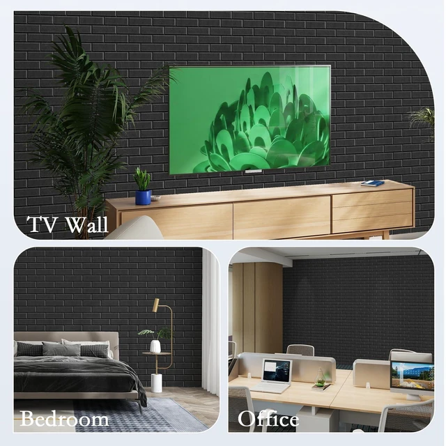 Alt view image 7 of 7 - 12Pack Acoustic Panels, Brick Pattern Sound Proof Panels for Walls | 12"×12"×0.4", Black, NRC>0.95 Absorbs Noise, High Density, Self-Adhesive Odorless Durable, for Recording Studios
