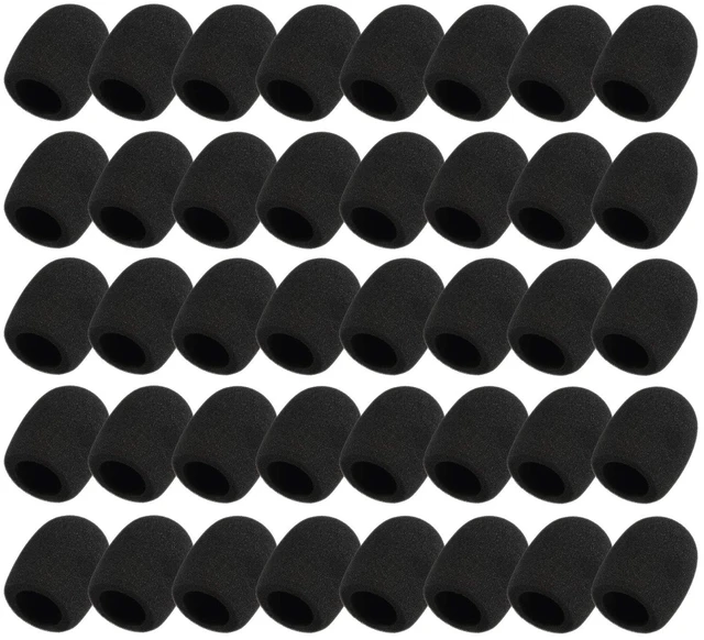 Main image of 40 Pack Foam Mic Covers Handheld Microphone Windscreen Black Mic Sponge Foam Cover Shield