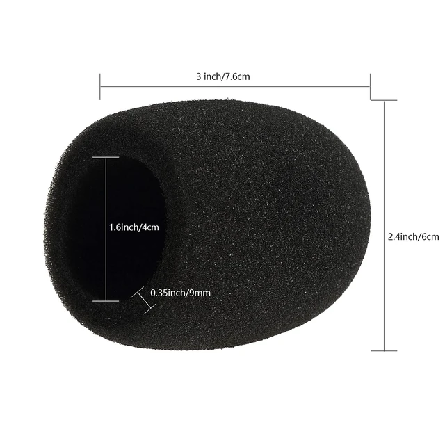 Alt view image 2 of 5 - 40 Pack Foam Mic Covers Handheld Microphone Windscreen Black Mic Sponge Foam Cover Shield