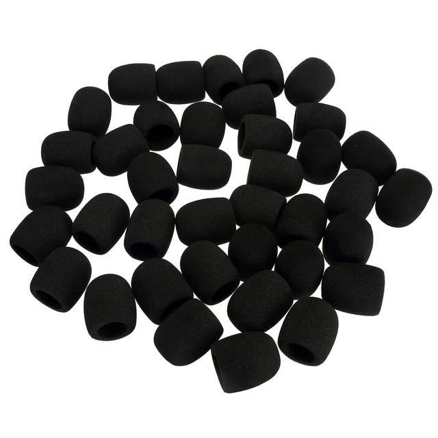 Alt view image 5 of 5 - 40 Pack Foam Mic Covers Handheld Microphone Windscreen Black Mic Sponge Foam Cover Shield