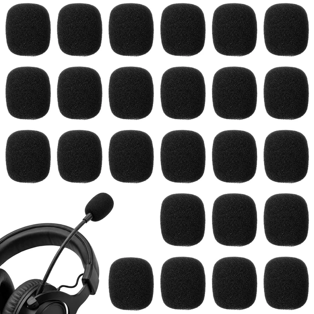 Main image of 25 Pcs Microphone Covers Noise Reduction Foam Mic Cover Universal Compatible Mini Windscreens Replacement for Lapel Microphones Headset