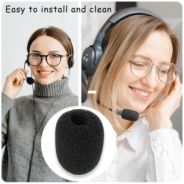 Alt view image 4 of 7 - 30 Pack Mini Size Lapel Headset Mic Foam Covers Microphone Windscreen, Black