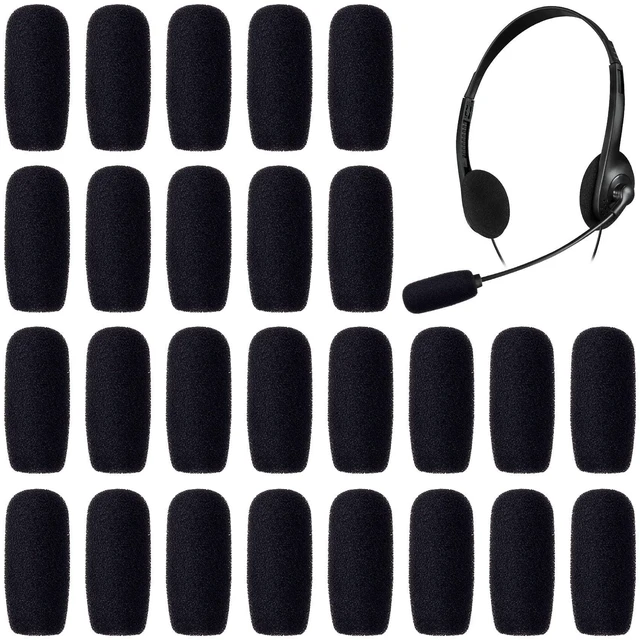 Main image of 30 Pack Mini Foam Microphone Windscreens, High Density Mic Headset Cover, Small Size Lapel Mic Windscreen for Lavalier Microphones Noise Reduction (LxW: 1.36x0.65inch, Caliber: 0.2inch/5mm)