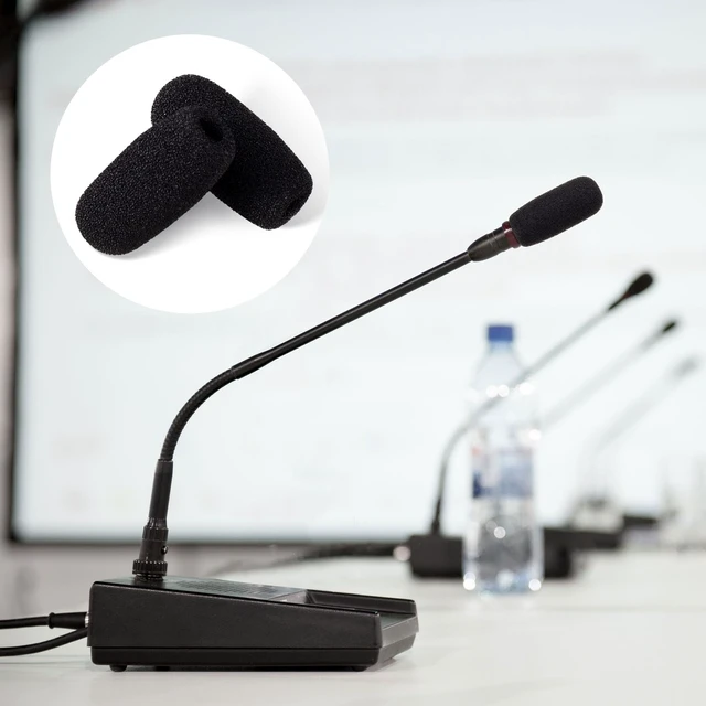 Alt view image 5 of 7 - 30 Pack Mini Foam Microphone Windscreens, High Density Mic Headset Cover, Small Size Lapel Mic Windscreen for Lavalier Microphones Noise Reduction (LxW: 1.36x0.65inch, Caliber: 0.2inch/5mm)