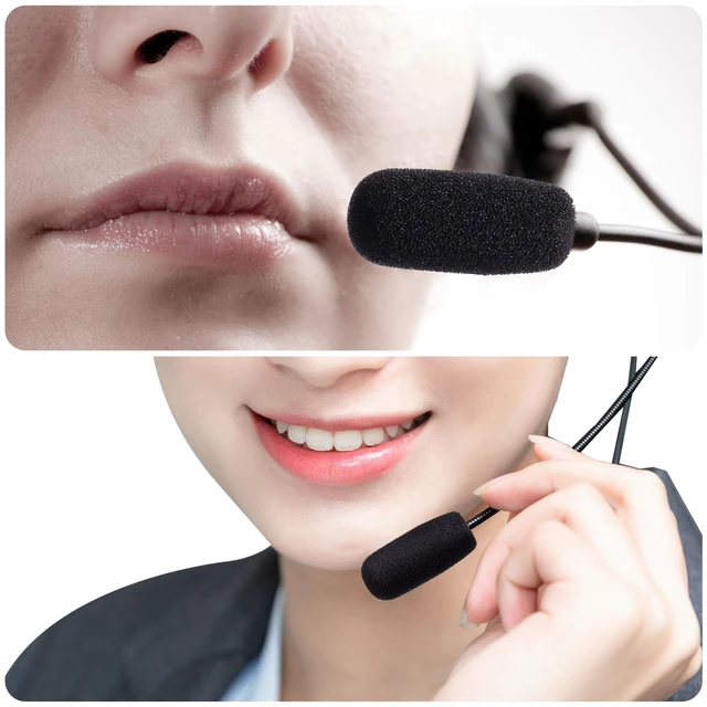 Alt view image 6 of 7 - 30 Pack Mini Foam Microphone Windscreens, High Density Mic Headset Cover, Small Size Lapel Mic Windscreen for Lavalier Microphones Noise Reduction (LxW: 1.36x0.65inch, Caliber: 0.2inch/5mm)