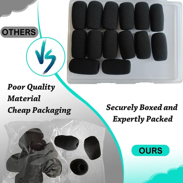 Alt view image 2 of 7 - 14-Pack Lavalier Microphone Foam Covers 1.4" Windshields for Wireless Lapel Mics Noise-Reducing Windscreens for Interviews, Podcasting, Vlogging, Video Recording
