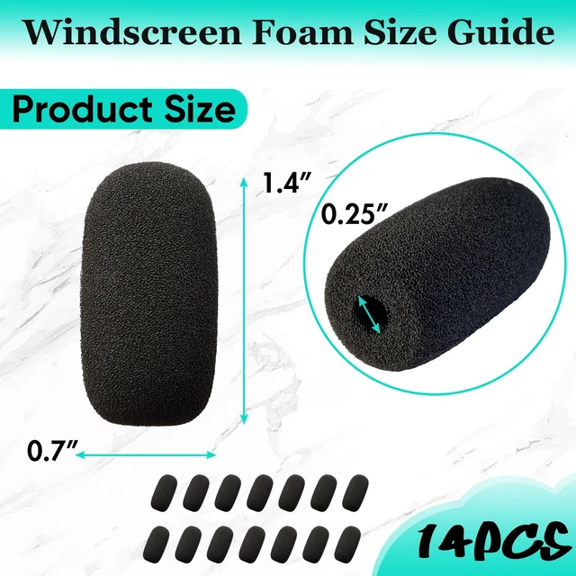 Alt view image 3 of 7 - 14-Pack Lavalier Microphone Foam Covers 1.4" Windshields for Wireless Lapel Mics Noise-Reducing Windscreens for Interviews, Podcasting, Vlogging, Video Recording