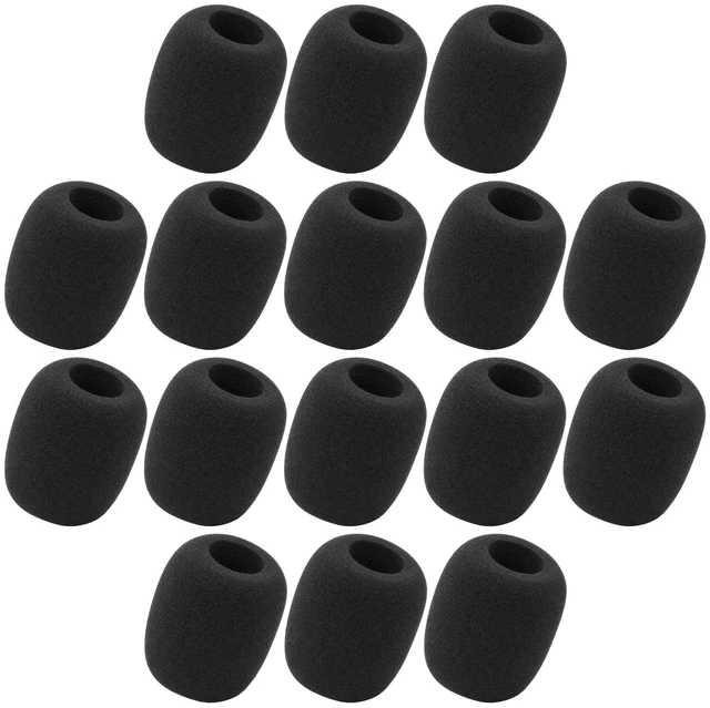 Main image of 16Pcs Microphone Covers, Black Noise-Prevent Microphones Windscreen | Mini High-density Mic Cover Foam, Microphone Covers for Evolution Golf Cart, Lapel Mic, Headset Mic, Wireless Handheld Mics