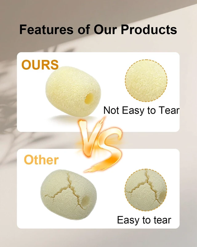 Alt view image 3 of 7 - Mini Foam Mic Windscreen Covers for Headset Microphones, 20 Pack Skin