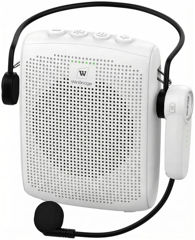 Main image of Wireless Voice Amplifier 15W Bluetooth | Portable PA System, Teacher Microphone for Classroom, 12-15H Battery, Small Presentation Speaker Sound Amplifier WB002 White