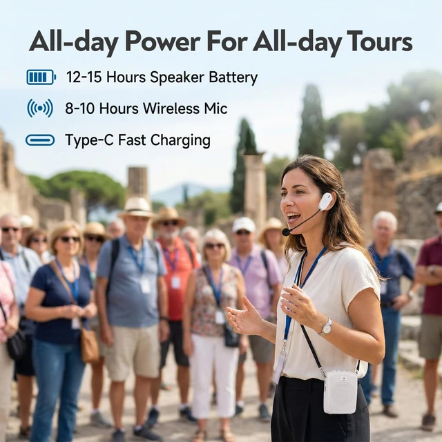 Alt view image 3 of 7 - Wireless Voice Amplifier 15W Bluetooth | Portable PA System, Teacher Microphone for Classroom, 12-15H Battery, Small Presentation Speaker Sound Amplifier WB002 White
