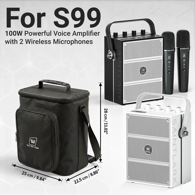 Alt view image 2 of 7 - Carrying Case for S99 Voice Amplifier,Portable Speaker Microphone Combo Bag | Designed for S99 microphone speaker Set, this protective case offers padded protection, accessory storage