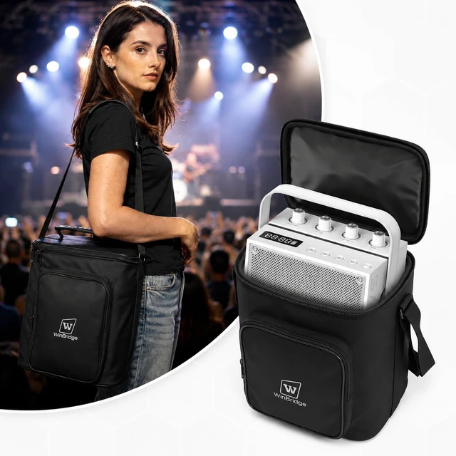 Alt view image 5 of 7 - Carrying Case for S99 Voice Amplifier,Portable Speaker Microphone Combo Bag | Designed for S99 microphone speaker Set, this protective case offers padded protection, accessory storage