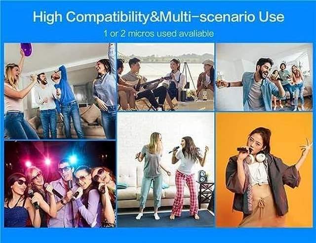 Alt view image 4 of 4 - Professional Karaoke Microphone Set, Dual Vocal Pickup, Easy Setup, USB Rechargeable, LED Display, Compatible with Karaoke Machines and More