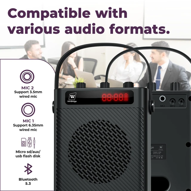 Alt view image 4 of 7 - 40W Bluetooth Voice Amplifier with Headset Mirophone & Handheld Mic | Portable Rechargeable PA System for Teachers & Events,Wireless Karaoke Speaker with 4 Sound Effects for Guitar S95