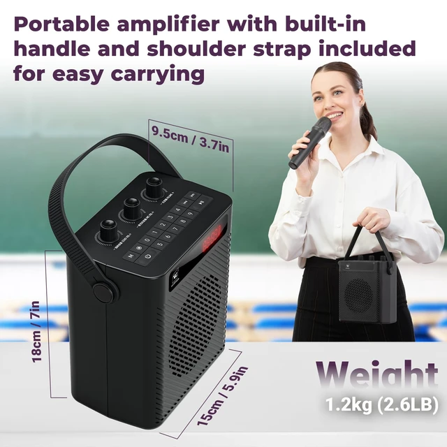 Alt view image 6 of 7 - 40W Bluetooth Voice Amplifier with Headset Mirophone & Handheld Mic | Portable Rechargeable PA System for Teachers & Events,Wireless Karaoke Speaker with 4 Sound Effects for Guitar S95