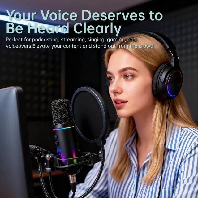 Alt view image 6 of 6 - Pop Filter for AT-2020 AT-2035 AT-2040 AT-2050 ATR2500 and All Microphones, Pop Shield for Filtering Plosives and Hissing Noise, Dual-Layer Mesh, 360° Adjustable Gooseneck (Mask-Black)