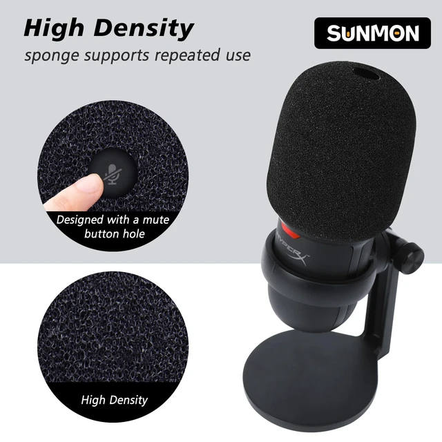 Alt view image 2 of 7 - Microphone Pop Filter for SoloCast, Foam Cover for HyperX SoloCast 2 | Noise Reduction Gaming Mic Pop Filter, 1 Pack