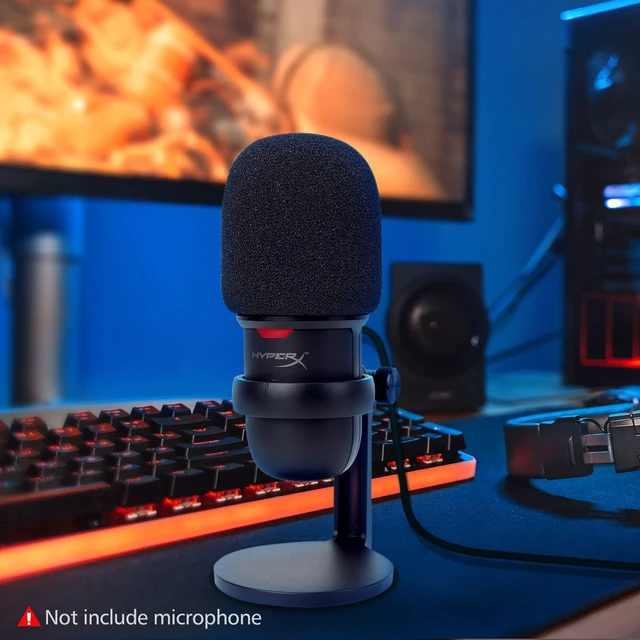 Alt view image 7 of 7 - Microphone Pop Filter for SoloCast, Foam Cover for HyperX SoloCast 2 | Noise Reduction Gaming Mic Pop Filter, 1 Pack