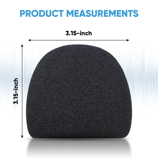 Alt view image 2 of 7 - Foam Windscreen for Blue Yeti Microphone - Pop Filter Cover made from Quality Sponge Material that Filters Unwanted Recording and Background Noises - Black Color