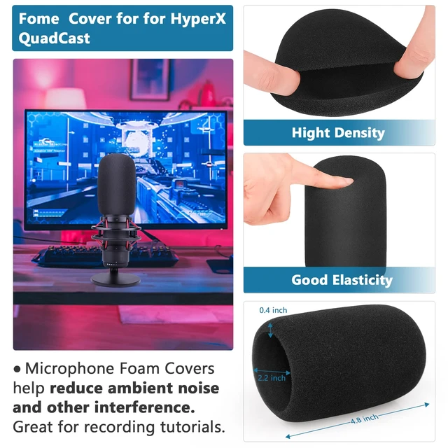 Alt view image 6 of 7 - Pop Filter for Hyperx Quadcast,3 in 1 Quadcast S Mic Pop Filter + Furry Windscreen+ Foam Mic Cover for Hyperx Microphone,Professional Noise Reduction QuadCast Pop Filter Set Combo 3Pack