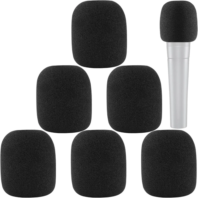 Main image of Windscreen for SM58, 6Pack Microphone Pop Filter Foam Cover for Shure SM58 SM48,Mic Cover Replacement for Noise Reduction ,Black
