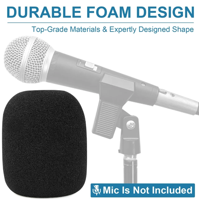 Alt view image 7 of 7 - Windscreen for SM58, 6Pack Microphone Pop Filter Foam Cover for Shure SM58 SM48,Mic Cover Replacement for Noise Reduction ,Black
