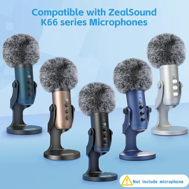 Alt view image 5 of 7 - Blue Yeti Pop Filter, Furry Microphone Foam Windscreen Cover | Fits Yeti, Yeti X, Yeti Nano, Yeti Pro, ZealSound K66, AM8, A6T, SoloCast, Razer Seiren Mini & USB Mics for Podcasting, Black