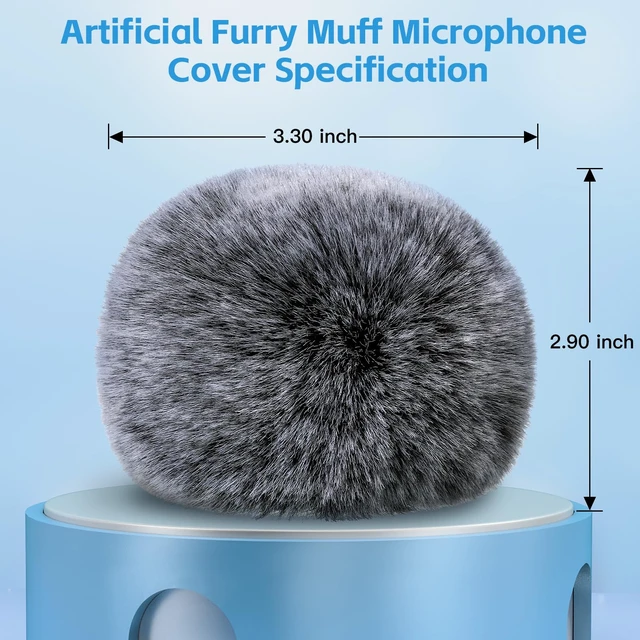 Alt view image 6 of 7 - Blue Yeti Pop Filter, Furry Microphone Foam Windscreen Cover | Fits Yeti, Yeti X, Yeti Nano, Yeti Pro, ZealSound K66, AM8, A6T, SoloCast, Razer Seiren Mini & USB Mics for Podcasting, Black